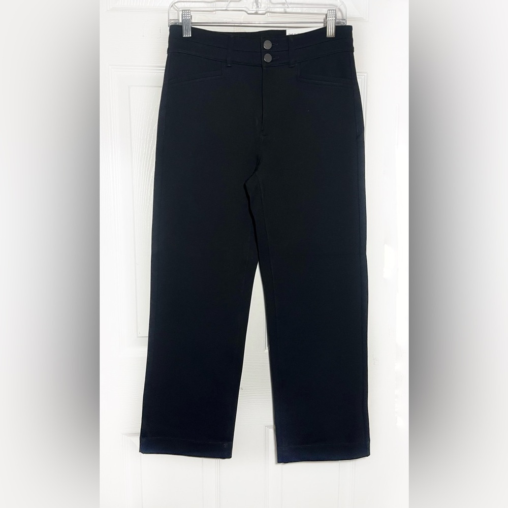Ann Taylor‎ Classic Black Pants Wide Leg Crop, High Rise Sz 0